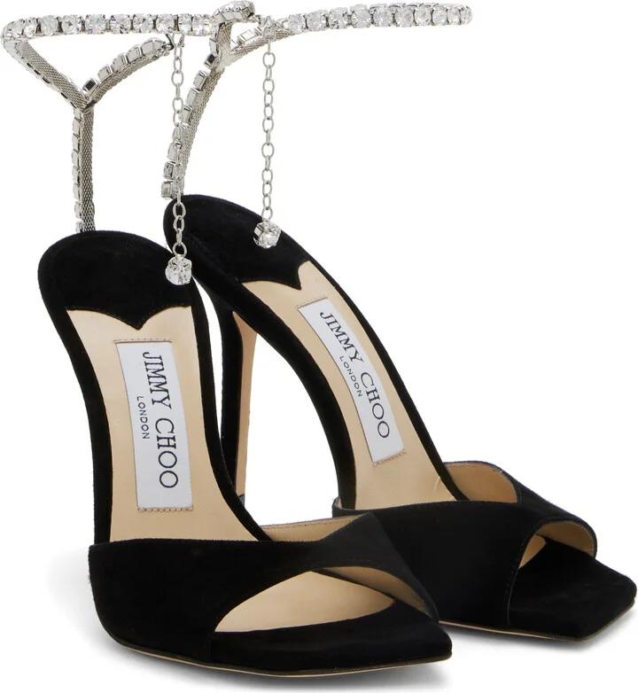 Jimmy Choo Black Saeda 100 Heeled Sandals - Image 4