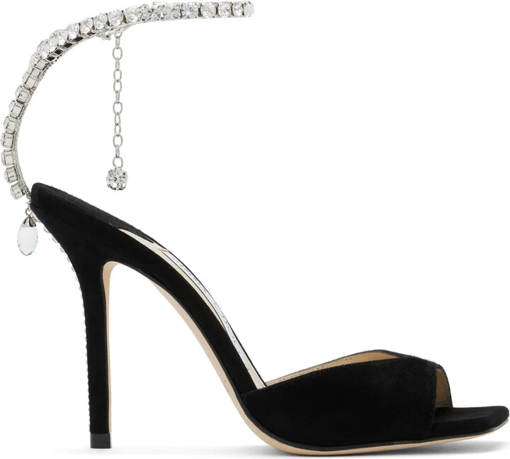 Jimmy Choo Black Saeda 100 Heeled Sandals