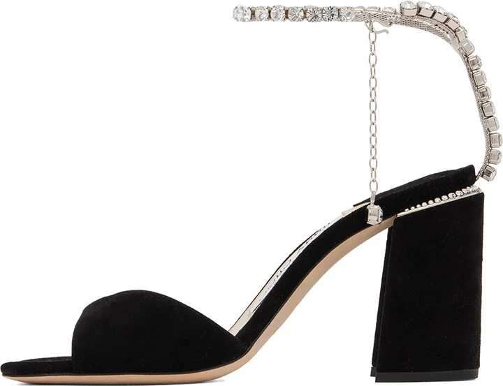 Jimmy Choo Black Saeda Block Heel 85 Heeled Sandals - Image 3
