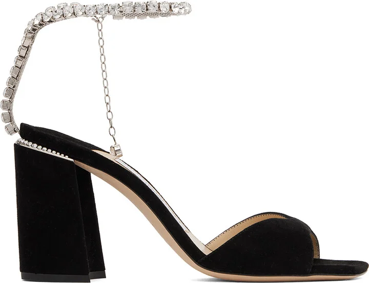 Jimmy Choo Black Saeda Block Heel 85 Heeled Sandals