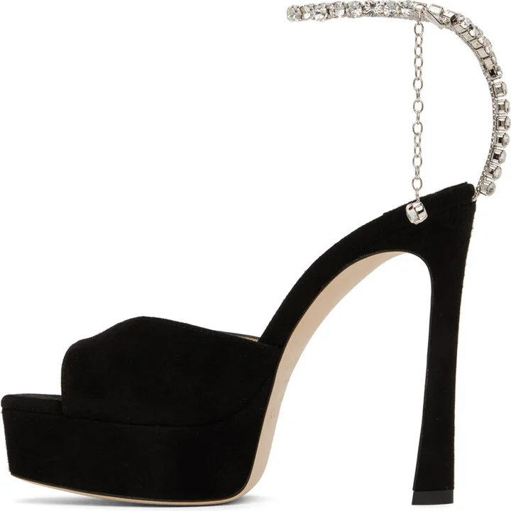 Jimmy Choo Black Saeda Platform 125 Heeled Sandals - Image 3