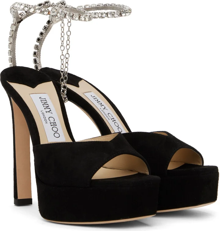 Jimmy Choo Black Saeda Platform 125 Heeled Sandals - Image 4