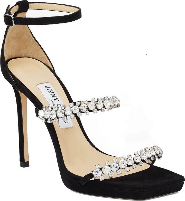 Jimmy Choo Black Suede Bing Sandal 105 - Image 2