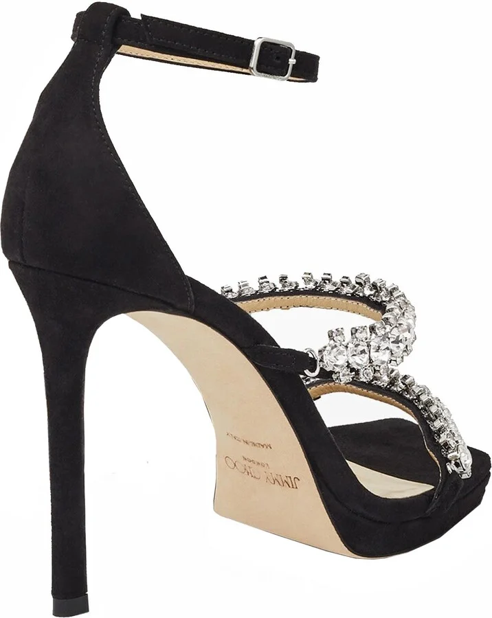 Jimmy Choo Black Suede Bing Sandal 105 - Image 3