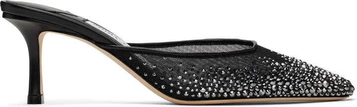 Jimmy Choo Black Vivi 65 Mules