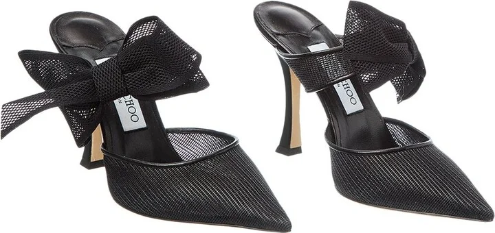 Jimmy Choo Brook 100 Mesh & Leather Pump (Authentic Pre-Loved)