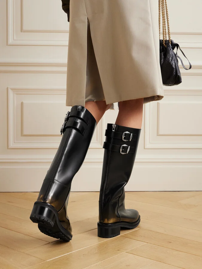 Jimmy Choo - Brooklyn Embellished Leather Boots - Black - Image 2