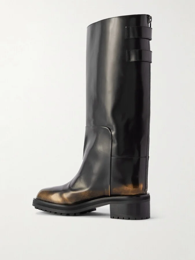 Jimmy Choo - Brooklyn Embellished Leather Boots - Black - Image 3