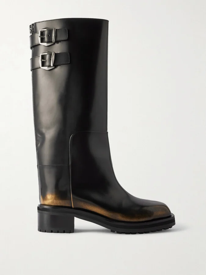 Jimmy Choo - Brooklyn Embellished Leather Boots - Black