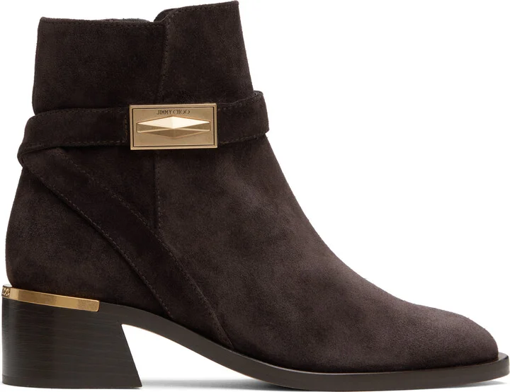 Jimmy Choo Brown Diantha 45 Boots