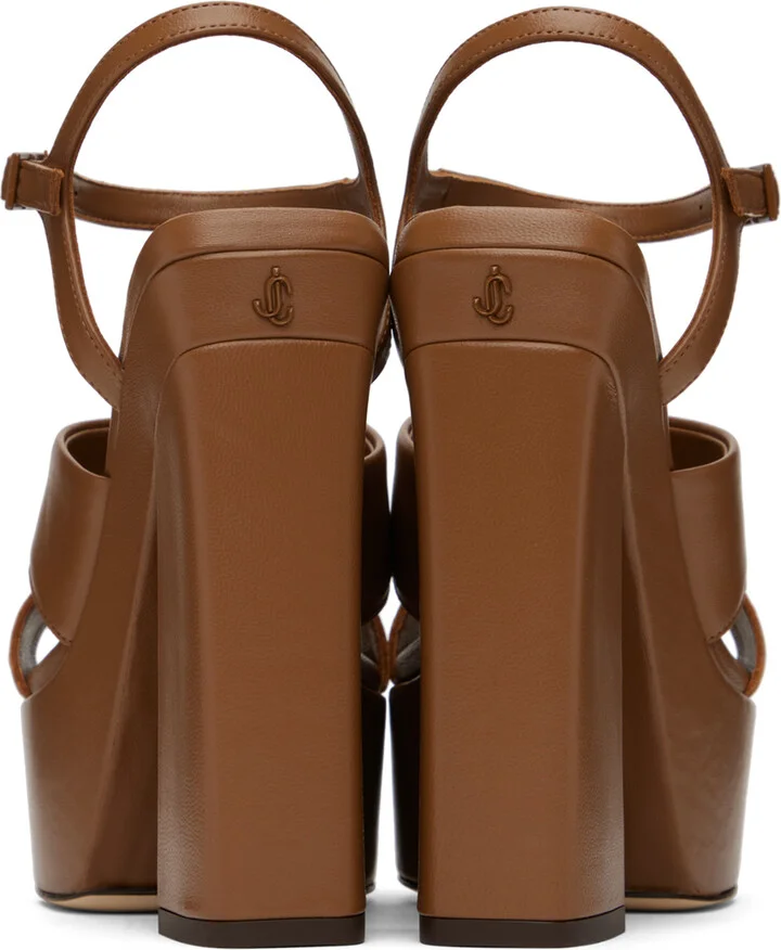 Jimmy Choo Brown Ellison/PF 140 Heeled Sandals - Image 2