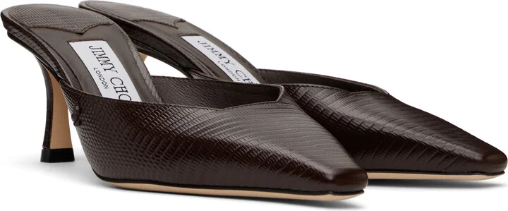Jimmy Choo Brown Vivi 65 Mules - Image 4
