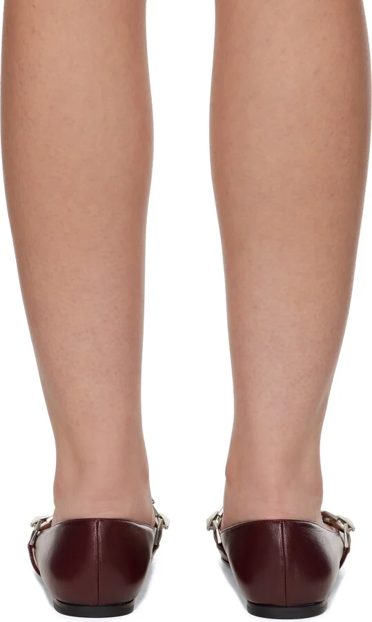 Jimmy Choo Burgundy Diamond Tilda Ballerina Flats - Image 2