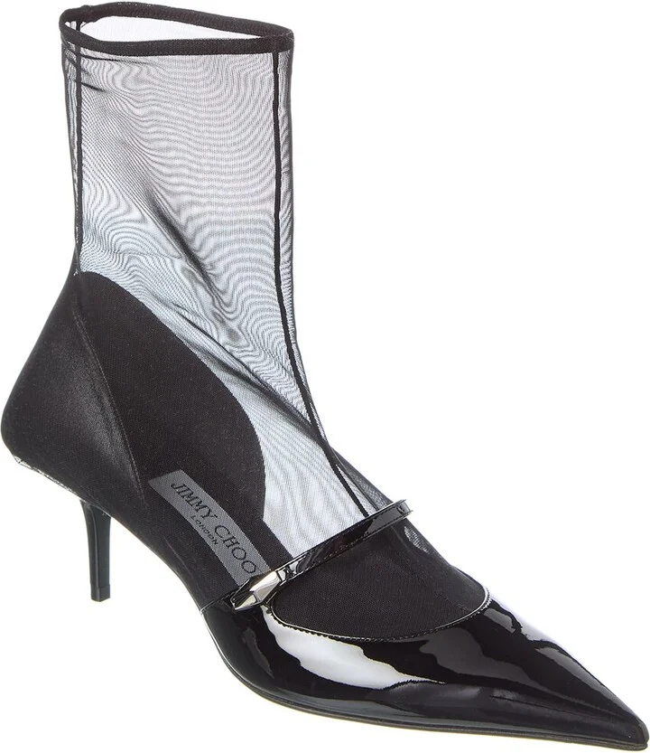Jimmy Choo Carolyn Ab 60 Mesh & Leather Bootie
