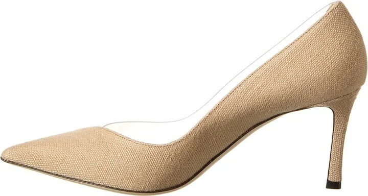 Jimmy Choo Cass 75 Linen & Vinyl Pump - Image 2