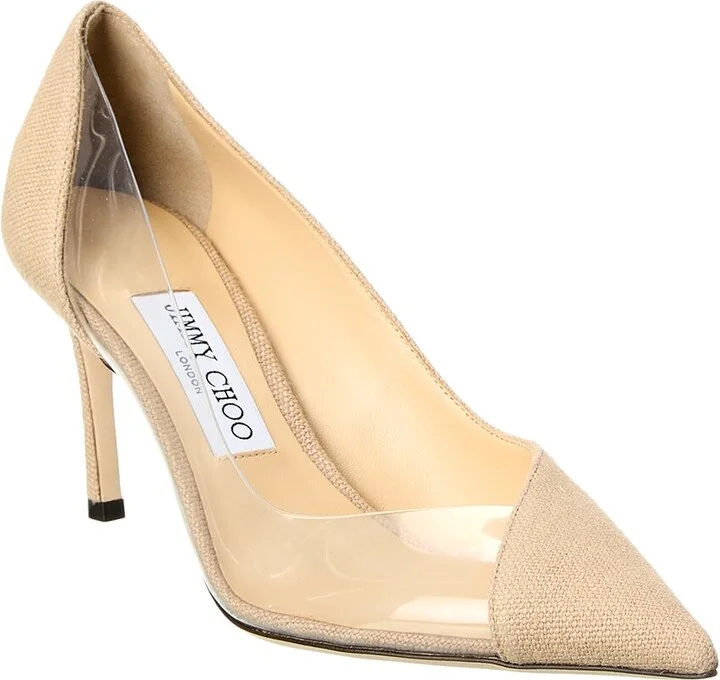 Jimmy Choo Cass 75 Linen & Vinyl Pump