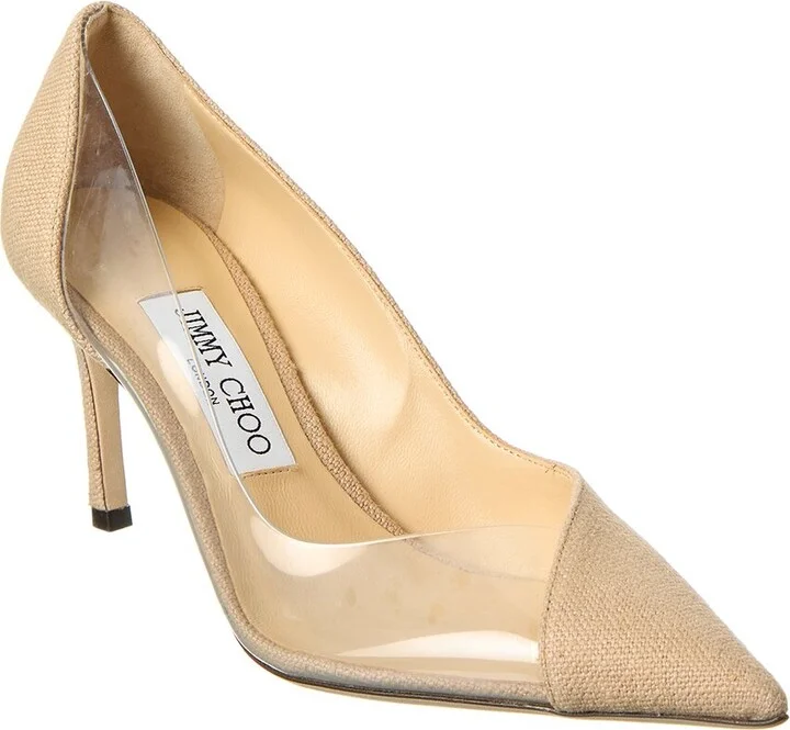 Jimmy Choo Cass 75 Linen & Vinyl Pump