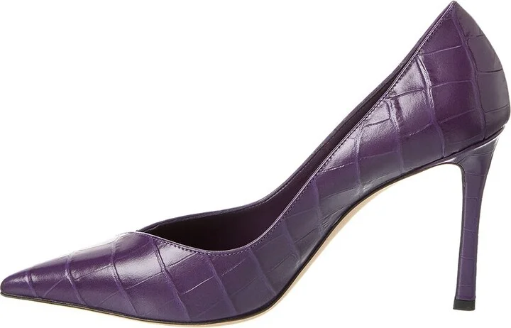 Jimmy Choo Cass 95 Croc-Embossed Leather Pump - Image 2