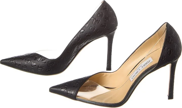 Jimmy Choo Cass 95 Leather & Vinyl Pump (Authentic Pre-Loved) - Image 2