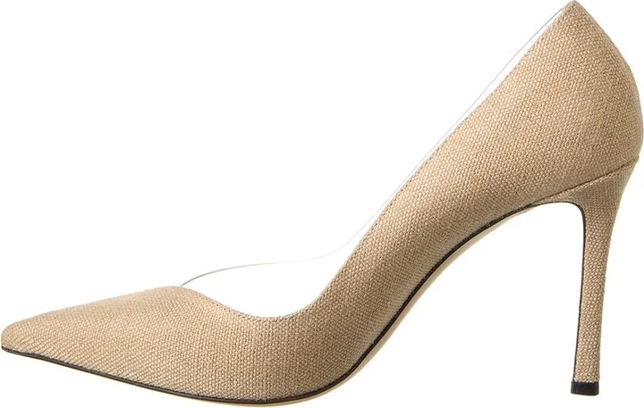 Jimmy Choo Cass 95 Linen & Vinyl Pump - Image 2