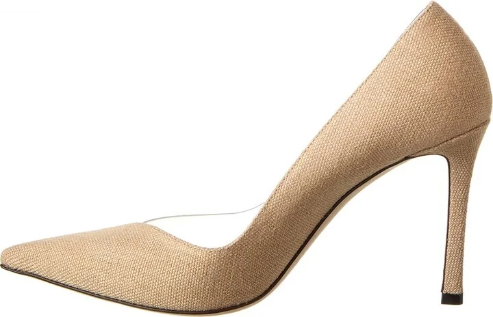 Jimmy Choo Cass 95 Linen & Vinyl Pump - Image 2