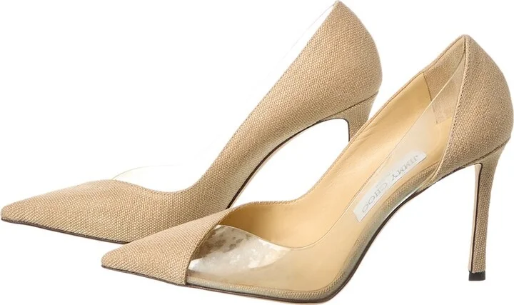 Jimmy Choo Cass 95 Linen & Vinyl Pump (Authentic Pre-Loved) - Image 2