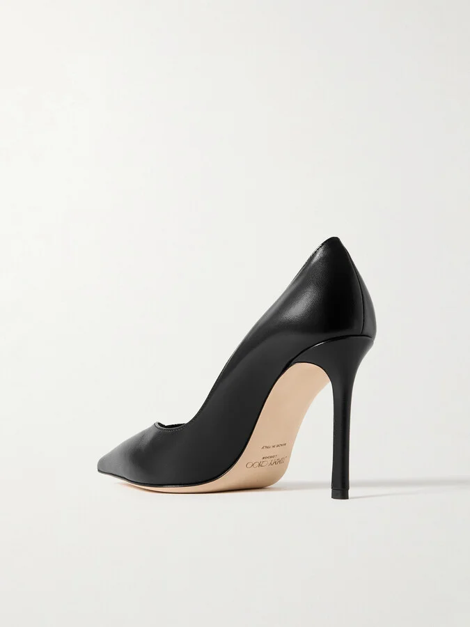 Jimmy Choo - Cass 95 Lizard-effect And Smooth Leather Pumps - Black - Image 3