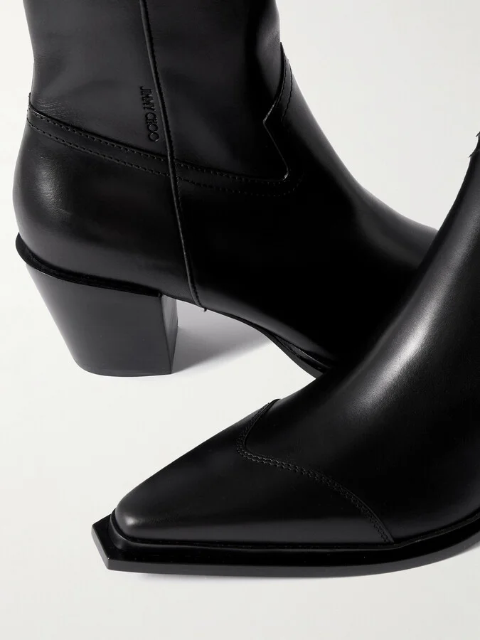 Jimmy Choo - Cece 60 Leather Ankle Boots - Black - Image 4