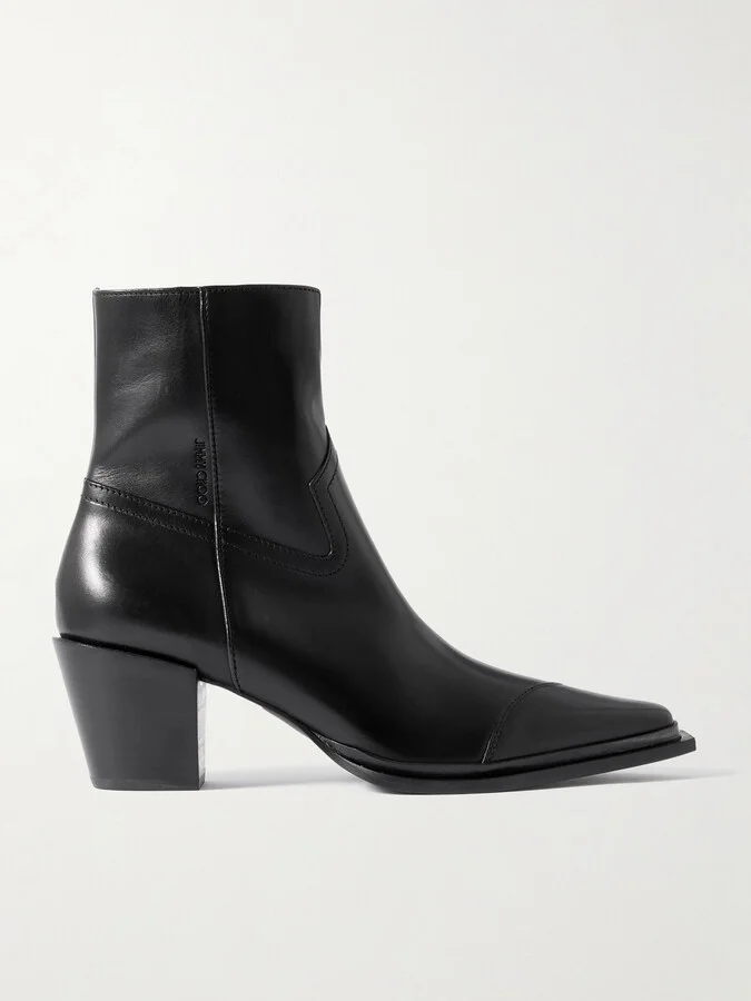 Jimmy Choo - Cece 60 Leather Ankle Boots - Black