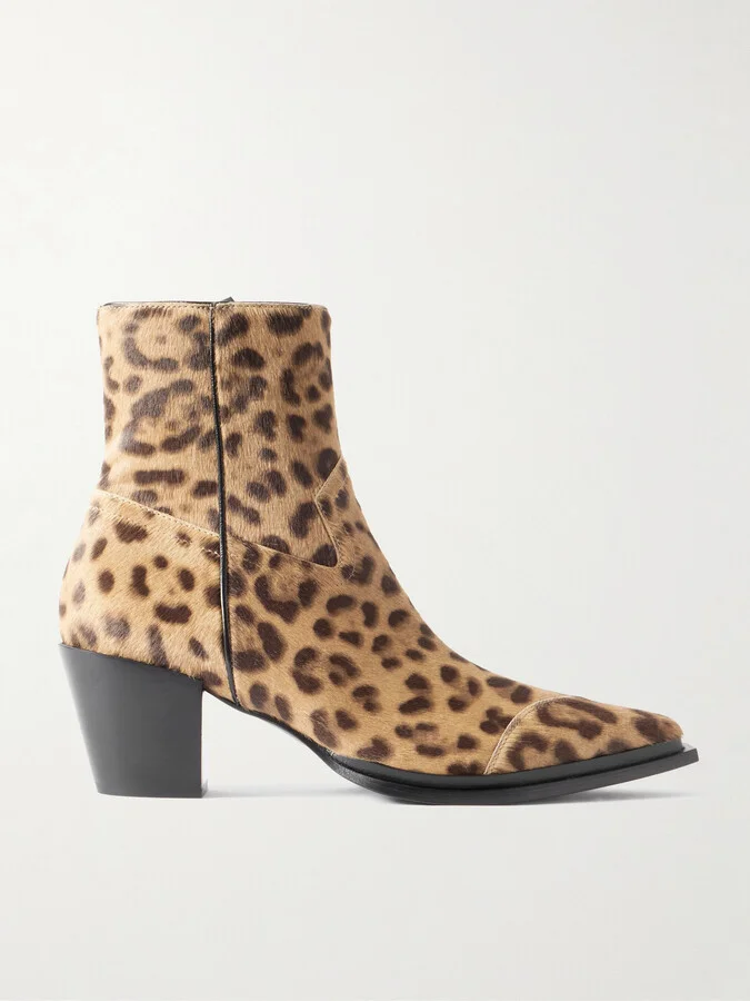 Jimmy Choo - Cece 60 Leopard-print Pony Hair Ankle Boots - Animal print