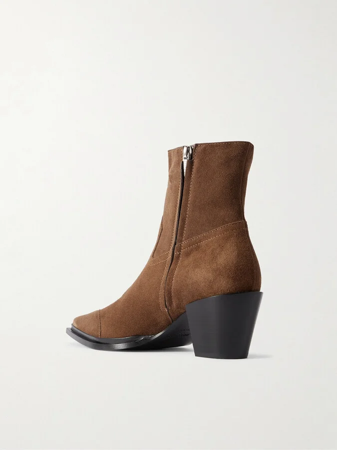 Jimmy Choo - Cece 60 Suede Pointed-toe Ankle Boots - Brown - Image 3