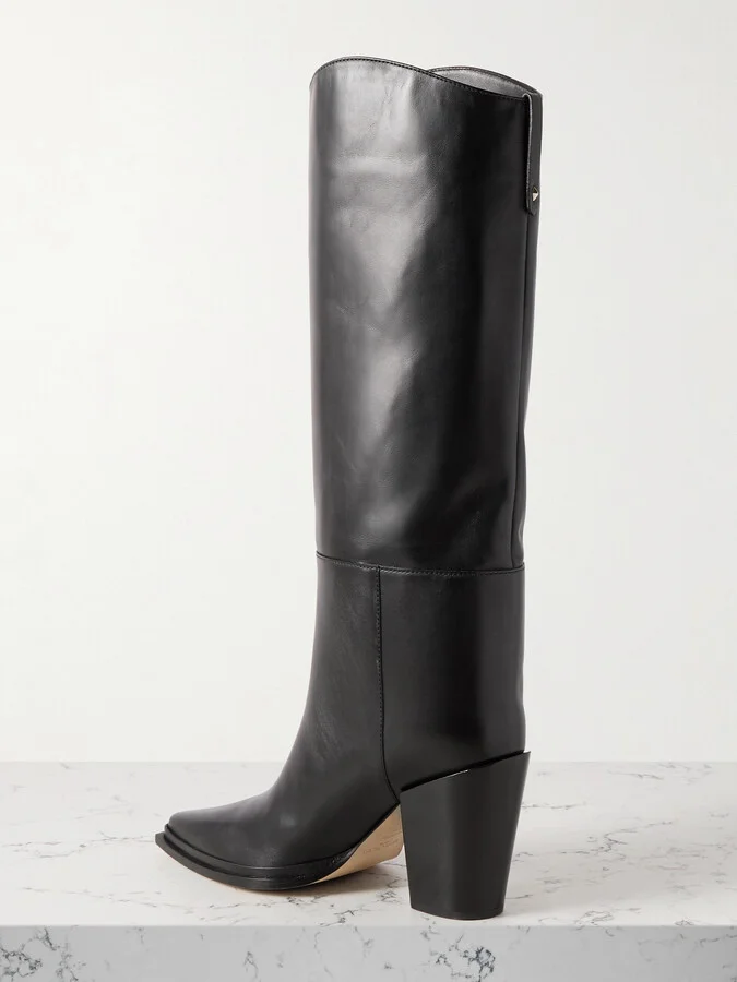 Jimmy Choo - Cece 80 Leather Knee Boots - Black - Image 3