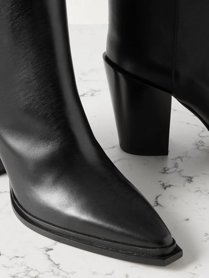 Jimmy Choo - Cece 80 Leather Knee Boots - Black - Image 4