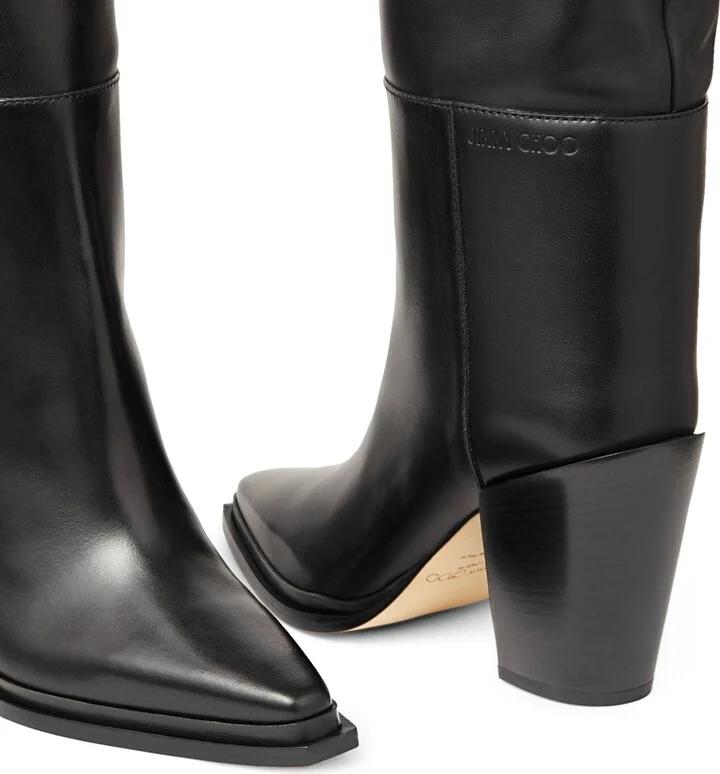 Jimmy Choo Cece 80 Leather Knee-High Boots - Image 6