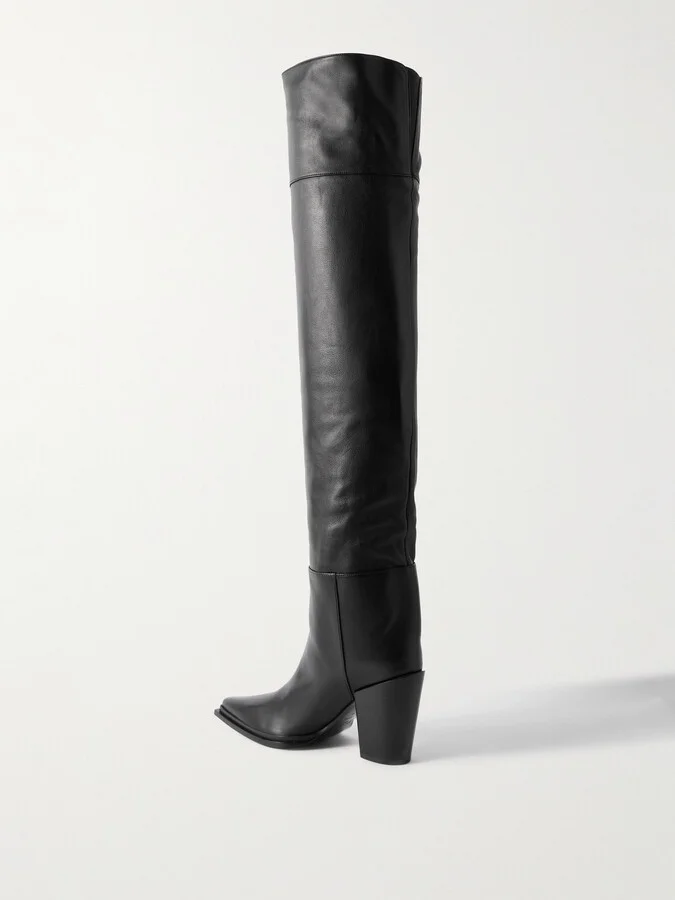Jimmy Choo - Cece 80 Leather Over-the-knee Boots - Black - Image 3