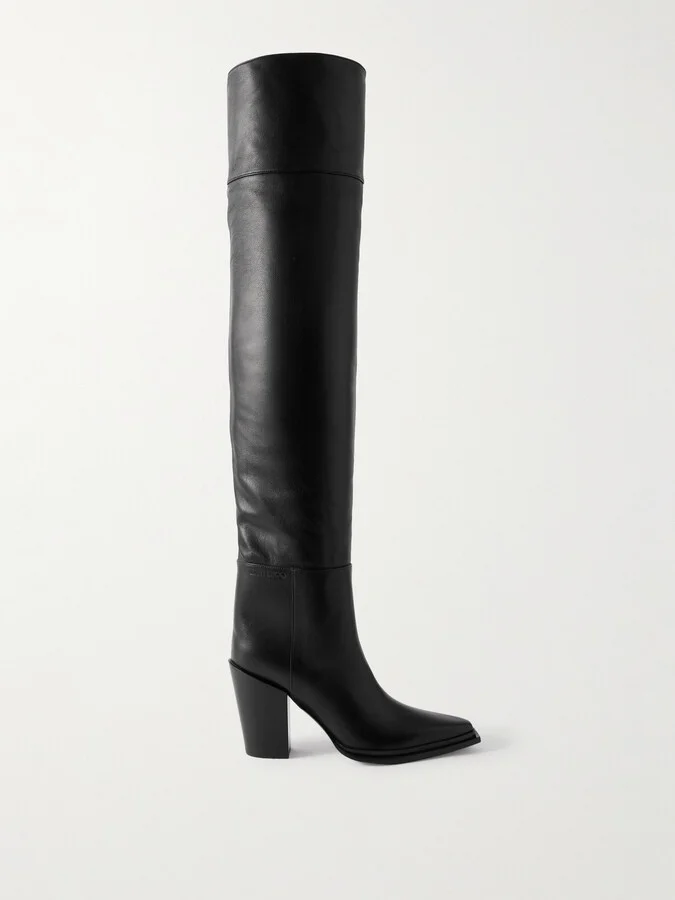 Jimmy Choo - Cece 80 Leather Over-the-knee Boots - Black