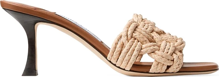 Jimmy Choo Chara 70 Raffia Heeled Mules