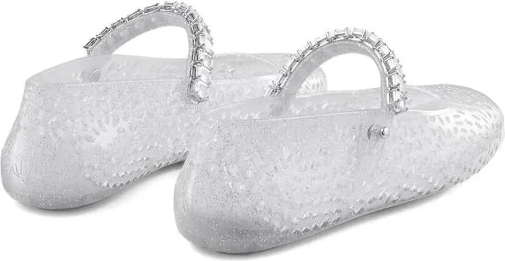 Jimmy Choo Clear Jelly Ballerina Flats With Crystal Embellishment Shoes - Image 3