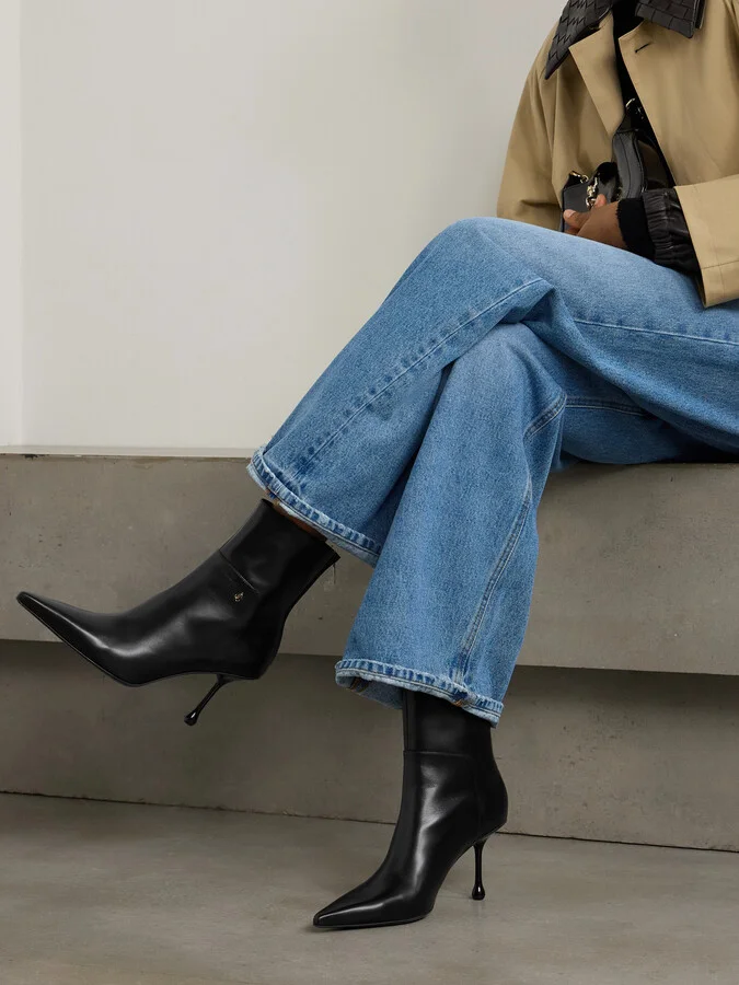 Jimmy Choo - Cycas 80 Leather Ankle Boots - Black - Image 2