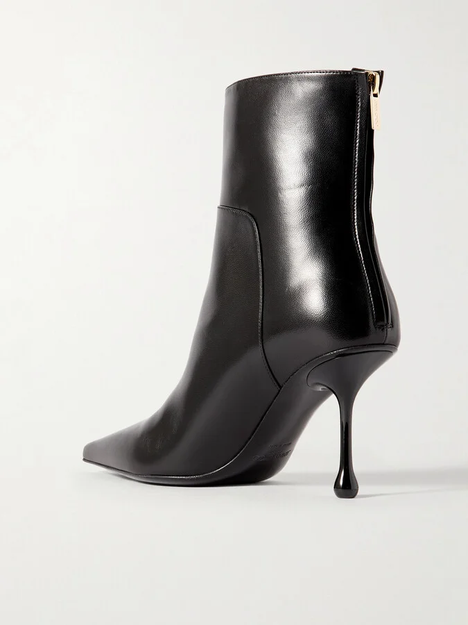Jimmy Choo - Cycas 80 Leather Ankle Boots - Black - Image 3