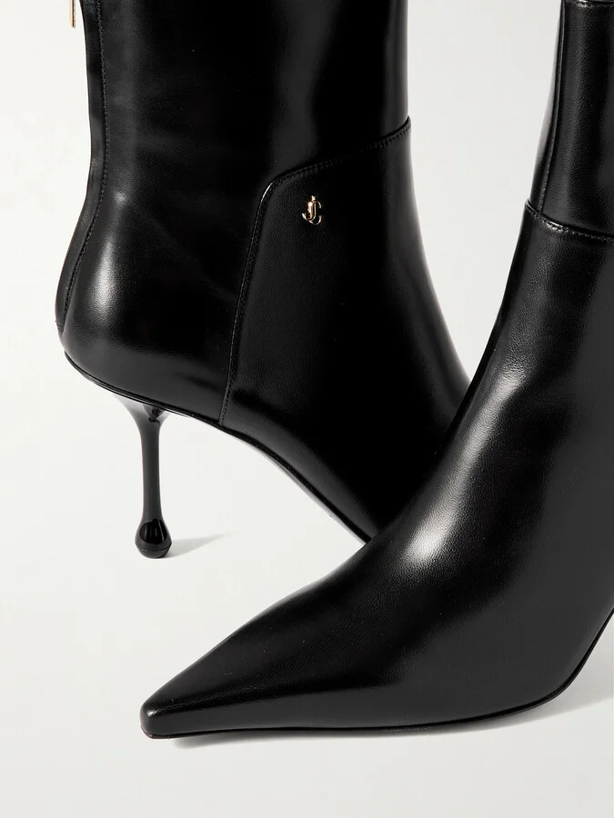 Jimmy Choo - Cycas 80 Leather Ankle Boots - Black - Image 4
