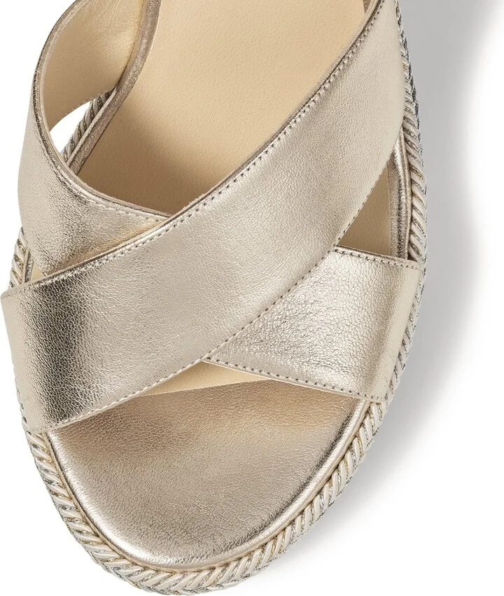 Jimmy Choo Dellena 100 Leather Wedge Sandals - Image 2