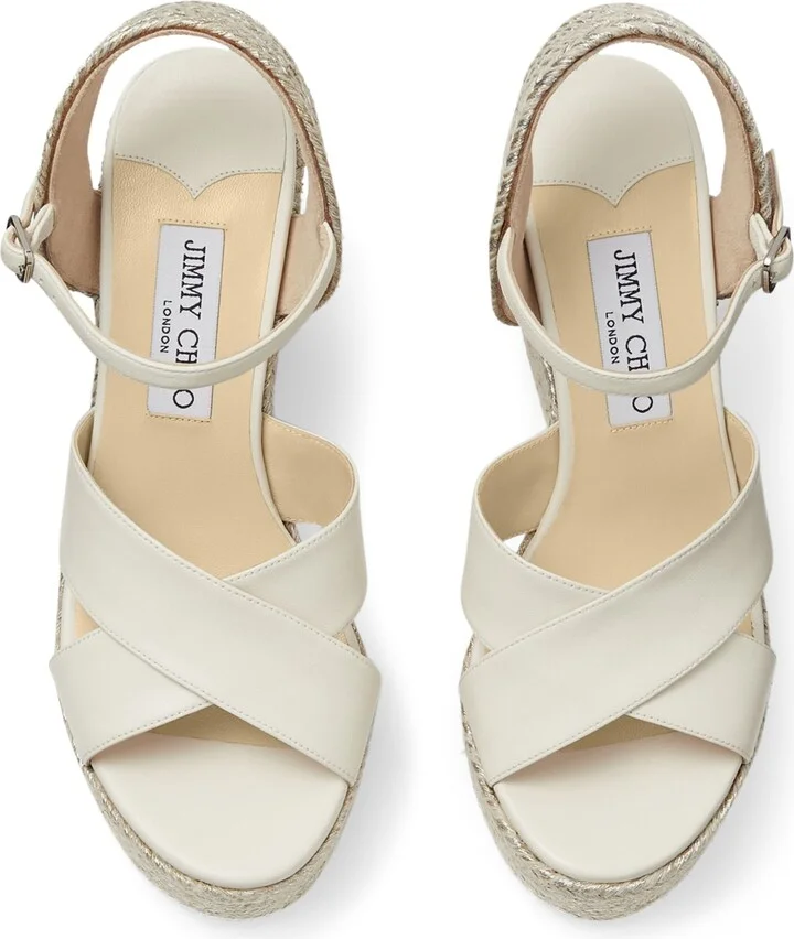 Jimmy Choo Dellena 100 Leather Wedge Sandals - Image 2