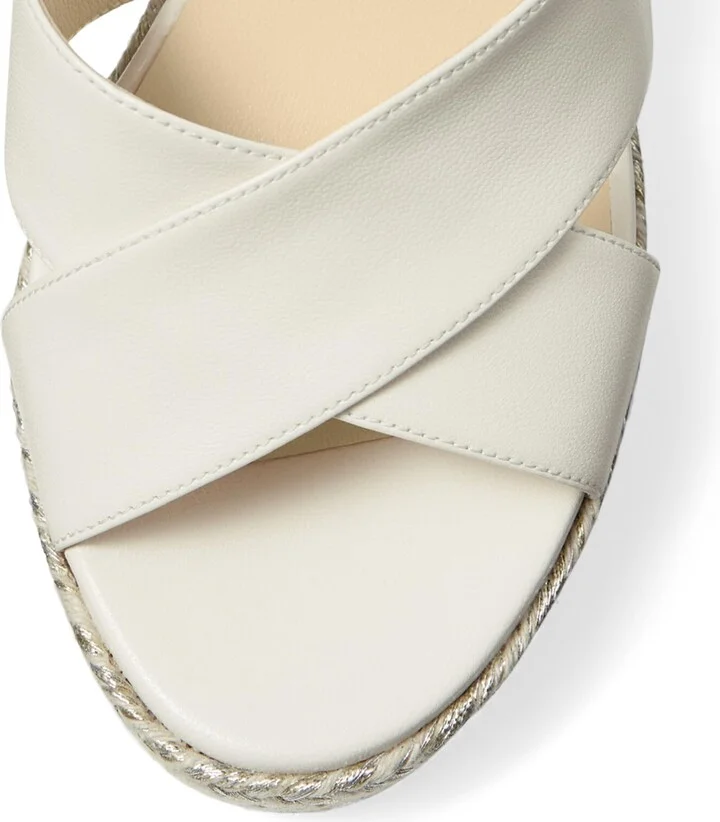 Jimmy Choo Dellena 100 Leather Wedge Sandals - Image 4