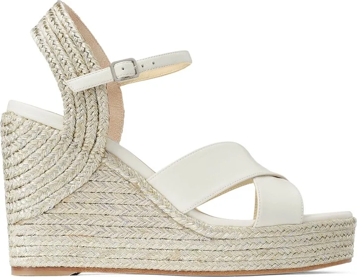 Jimmy Choo Dellena 100 Leather Wedge Sandals