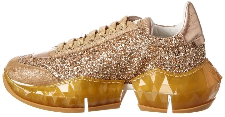 Jimmy Choo Diamond/F Leather & Glitter Sneaker - Image 2