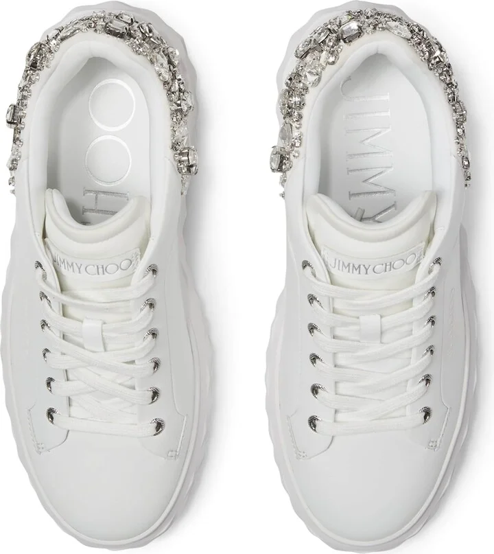 Jimmy Choo Diamond Light Maxi Leather Sneakers - Image 3