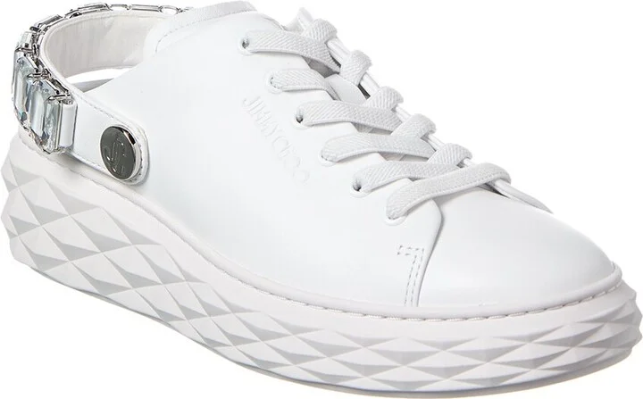 Jimmy Choo Diamond Maxi/Crystal Leather Sneaker