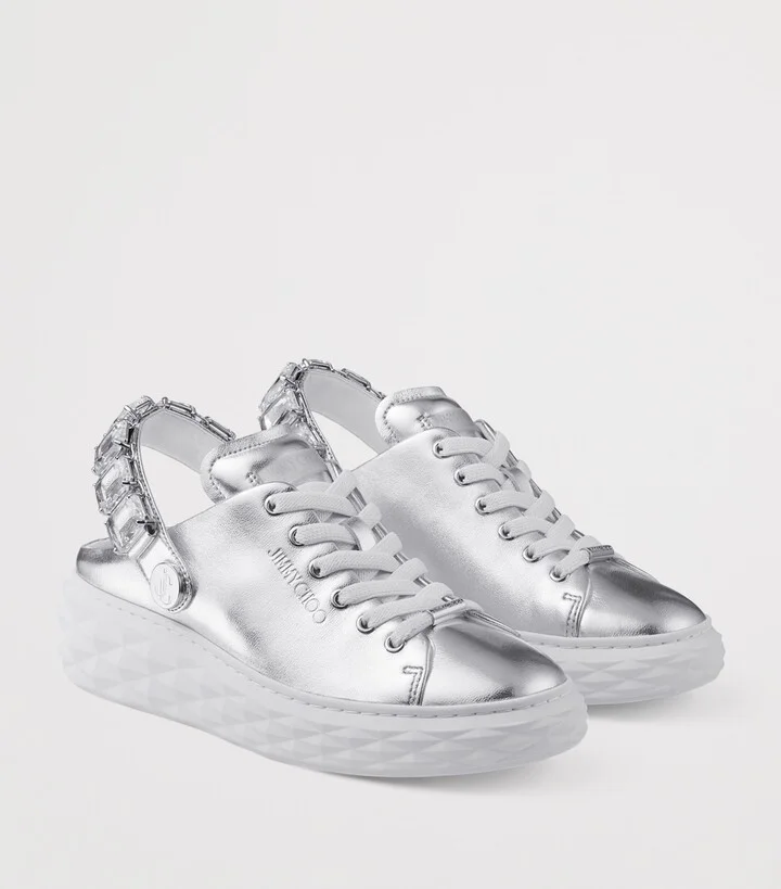 Jimmy Choo Diamond Maxi Crystal Leather Sneakers - Image 2