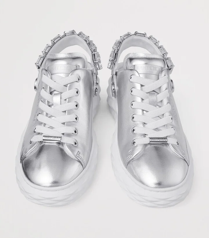 Jimmy Choo Diamond Maxi Crystal Leather Sneakers - Image 3